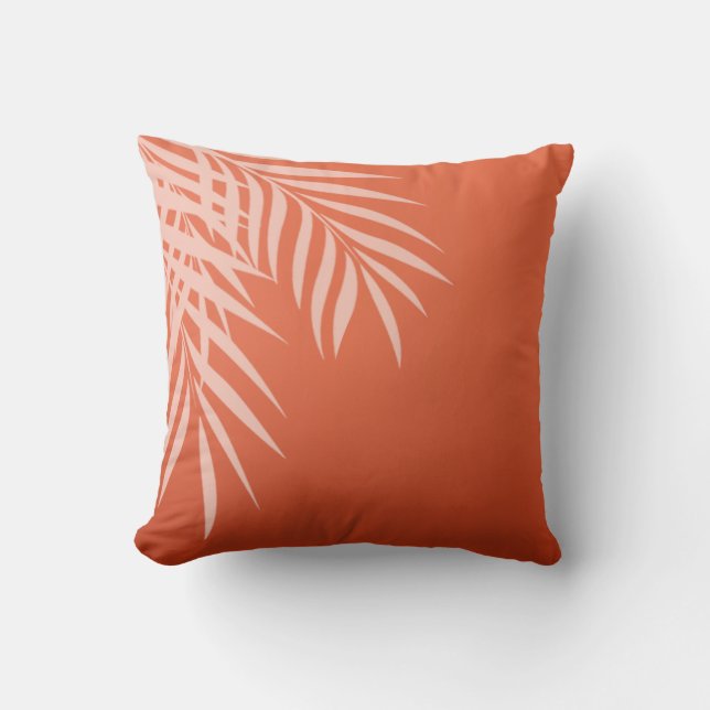 Coussin Corail de la silhouette | de palmier de plage (Recto)