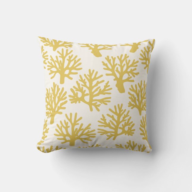 Coussin Corail Drift Jaune Blanc (Recto)