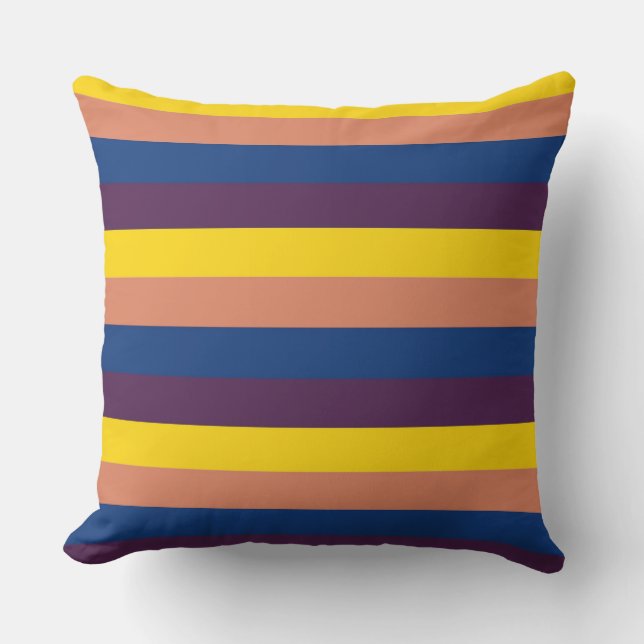 Coussin Corail jaune Bleu pourpre Grandes Modernes (Recto)