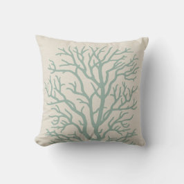 Coussin Corail Tree in Seafoam Green