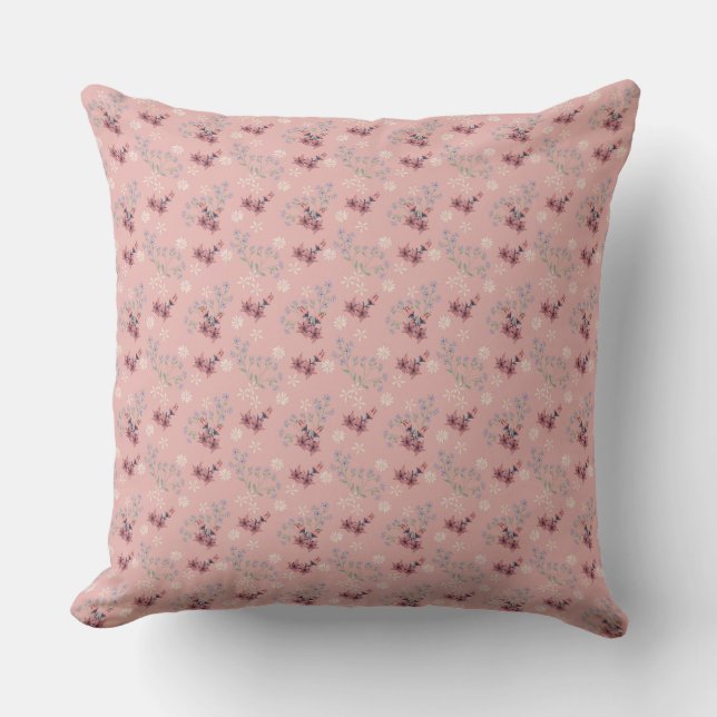 Coussin Coral rose floral | Country Farmhouse (Recto)