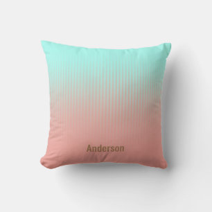 Coussin Coral rose turquoise rose Personnalisable Bleu ray