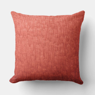 Coussin Coral Rouge Orange Brush Stroke Motif subtil