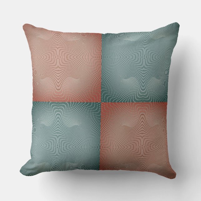 Coussin Coral Twirl in Rust & Sage (Recto)