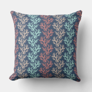 Coussin Coral Zigzag Motif Marine Jetez l'oreiller