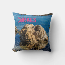 Coussin Coraux récif à marée basse le morne maurice cadeau
