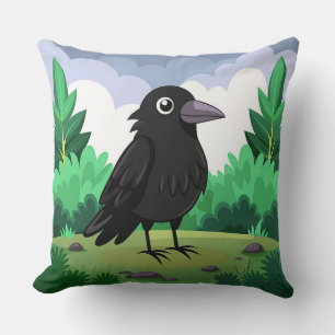 Coussin corbeau de dessin animé