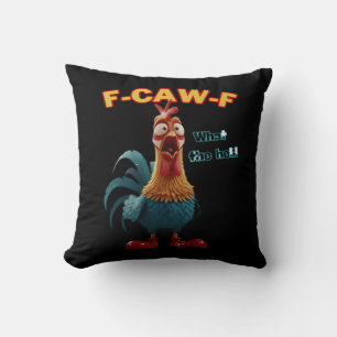 Coussin Corbeau drôle F-Caw-F Humour Gothique