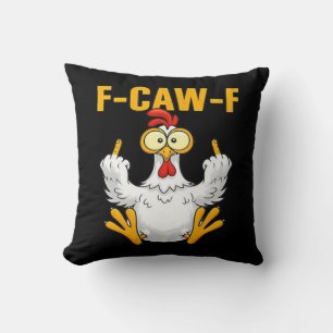 Coussin Corbeau F-Caw-F Humour Drôle Gothique