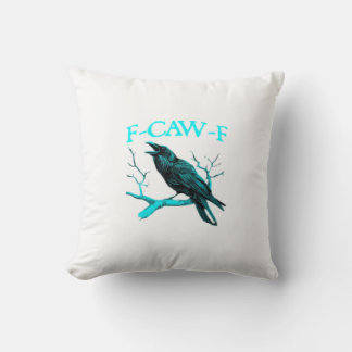 Coussin Corbeau F-Caw-F Oiseau Drôle Rétro