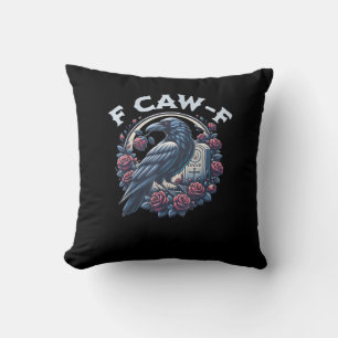 Coussin Corbeau graphique humoristique F-Caw-F pour hommes
