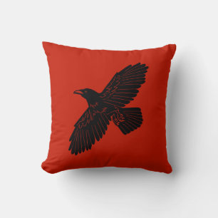 Coussin Corbeau rouge