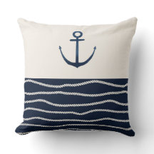 Corde et Motif d'Ancre Jeu d'oreiller