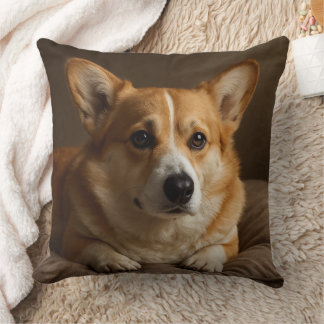 Coussin Corgi attentif