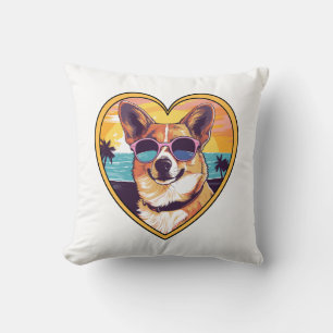 Coussin Corgi sur la plage