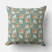 Corgis dans le Motif forestier des montagnes