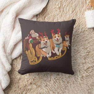 Coussin Corgis de Noël