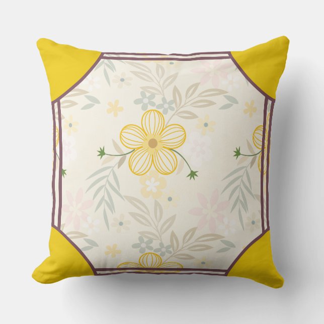 Coussin Cornerstone Blossom Olive (Recto)