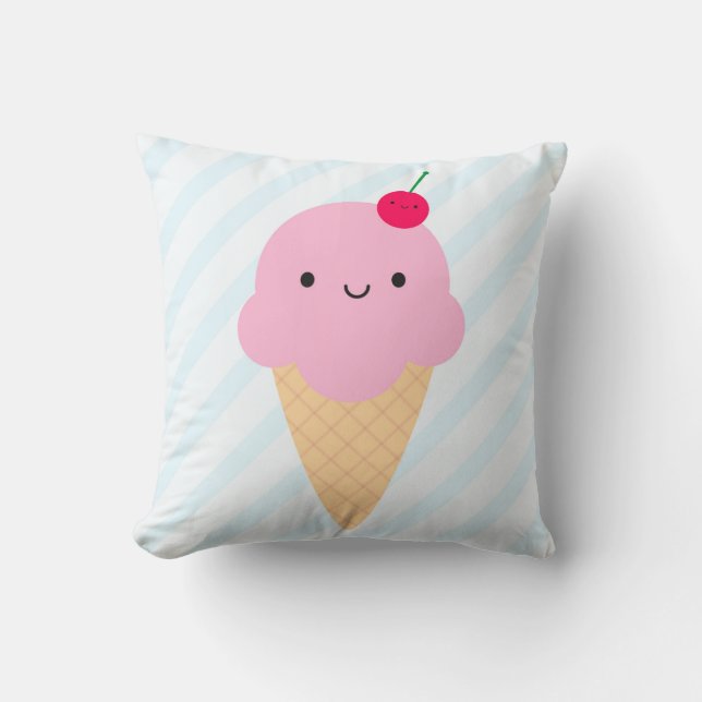 Coussin Cornet de crème glacée de Kawaii (Recto)