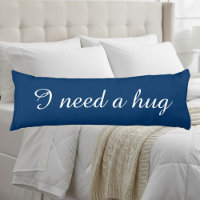 Coussin corps bleu texte personnalisé | J'ai besoi