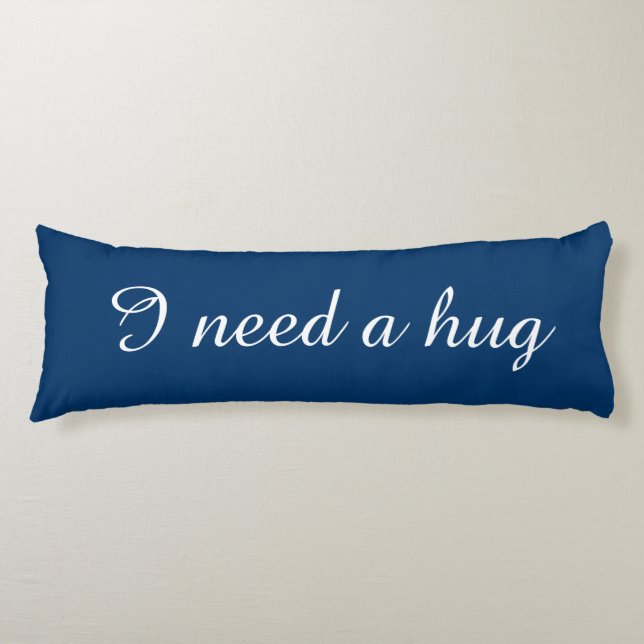 Coussin corps bleu texte personnalisé | J'ai besoi (Devant)