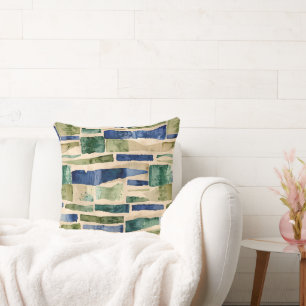 Coussin Correctifs d'aquarelle bleu vert