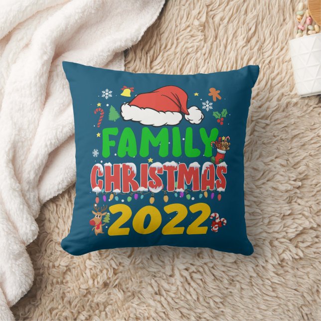Coussin Correspondance famille Noël 2022 Équipe Père Noël  (Couverture)