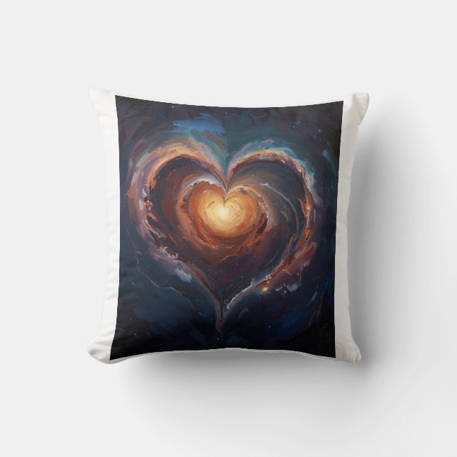 Coussin Cosmic Heart Galaxy Love Art – Universe Romance  (Recto)