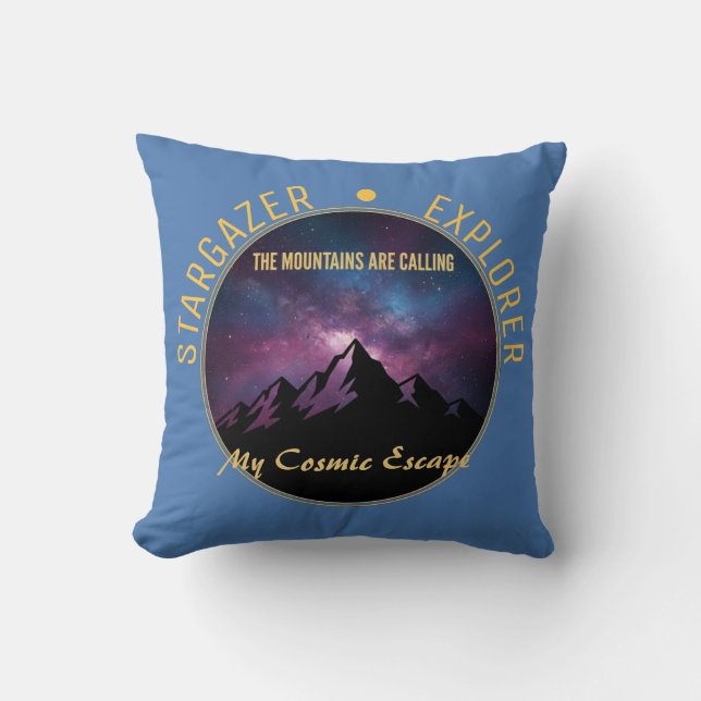 Coussin Cosmic Mountain Calling (Recto)