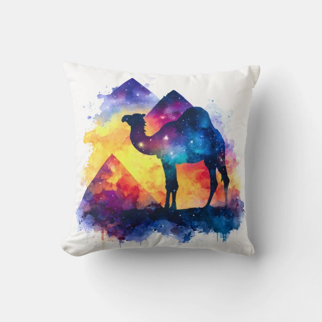 Coussin Cosmic Starry Nuit Camel égyptien Paysage (Recto)