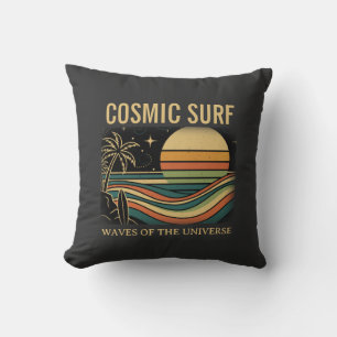 Coussin Cosmic Surf Rétro Wave • Surf Vintage Coucher de S