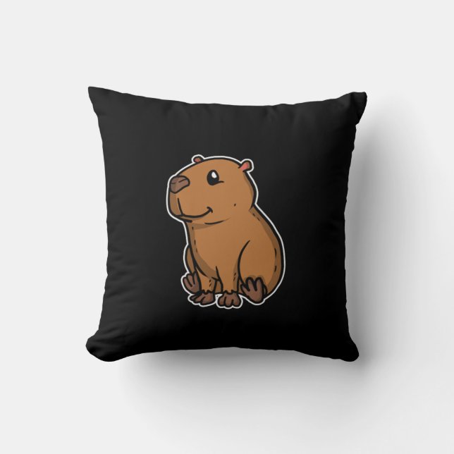 Coussin Costume Capybara Cute Rodent Idée cadeau (Recto)