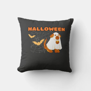 Coussin Costume de chien fantôme mignon pour Halloween Sai