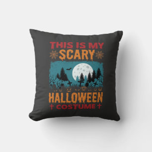 Coussin Costume de Halloween Effrayant Drôle Graphique Lun