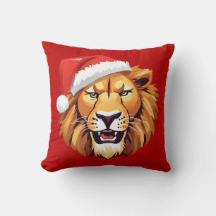 Coussin Costume de Noël de lion drôle de safari animaux Pè