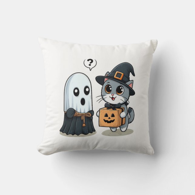 Coussin Costume Halloween Ghost Kitty (Recto)