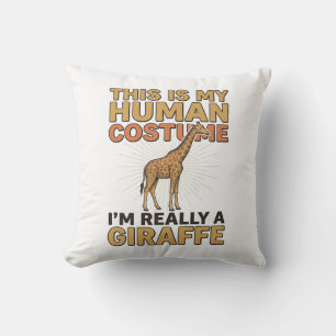 Coussin Costume Humain de Girafe Drôle Gravure Vintage Shi