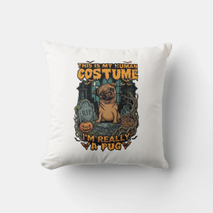 Coussin Costume Humain Pug Halloween Citrouille Pierre Tom