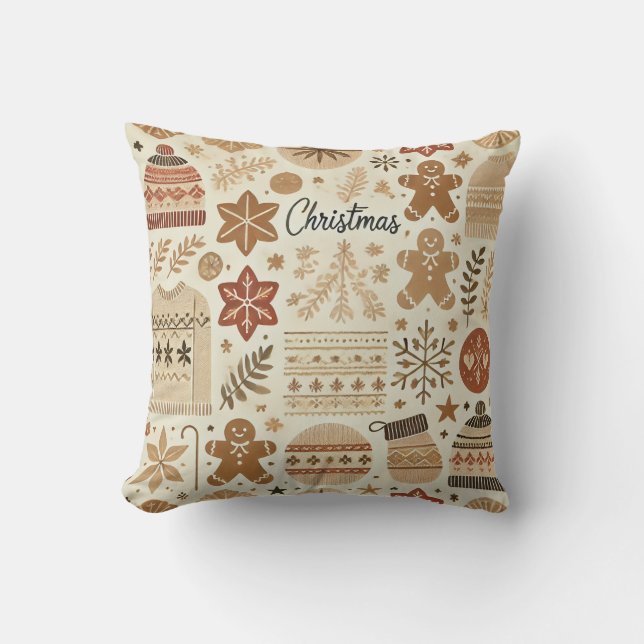 Coussin Cosy Cushion à thème de Noël & Motif de lit (Recto)