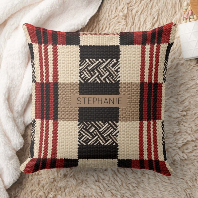 Coussin Cosy Knit Patchwork - Boho Vintage Style Automne 2 (Couverture)