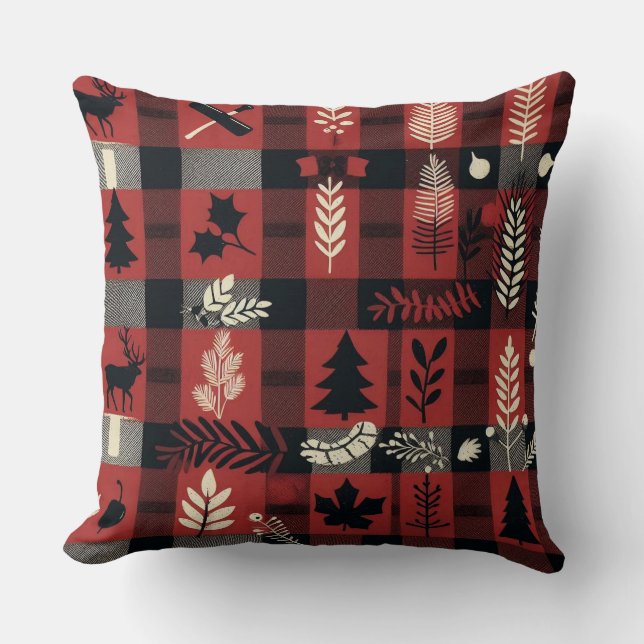 Coussin Cosy Plaid Woodland (Recto)