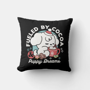Coussin Cosy Puppy Dreams - Chocolat chaud et Noël