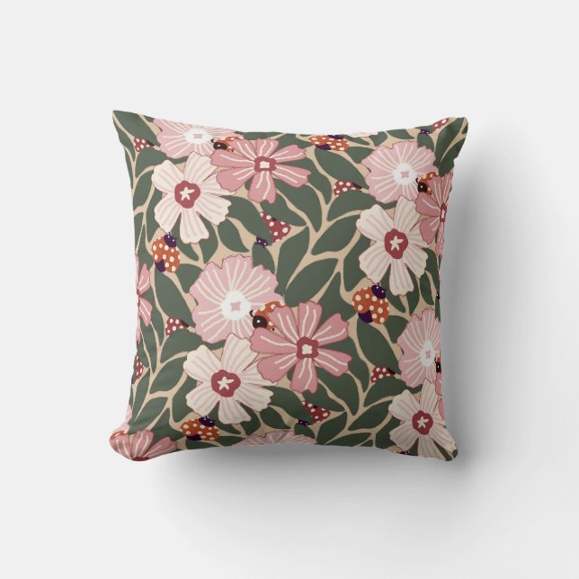 Coussin Cosy Woodland Ladybugs & Couleurs Fleurs sauvages  (Recto)
