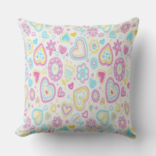 Coussin Coton de catégorie A Oreiller/Coeurs et Fleurs