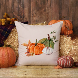 Coussin Cottage Automne Citrouille Floral Automne