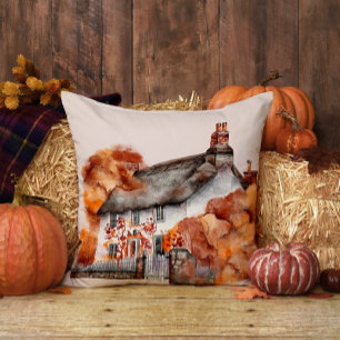 Coussin Cottage Maison d'automne Floral automne Jeu d'orei