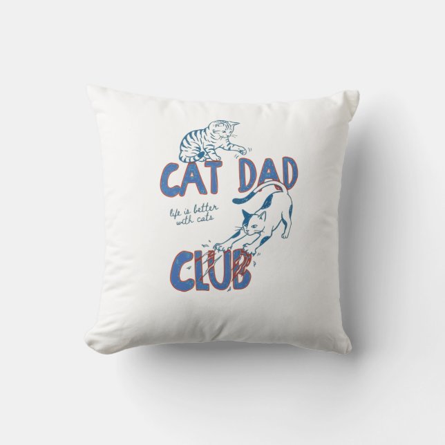 Coussin Cotton pillow cat design (Recto)
