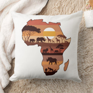 Coussin Coucher de soleil africain Safari