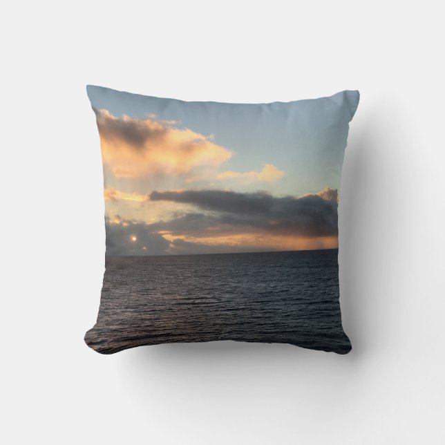Coussin Coucher de soleil au-dessus de l'oreiller de l'océ (Recto)