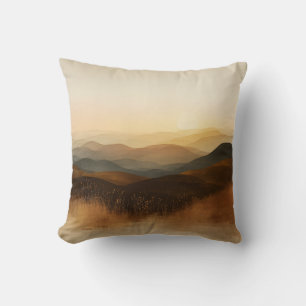 Coussin Coucher de soleil aux collines ondoyantes de l'heu